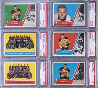 1963/64 Topps Hockey PSA NM 7 and PSA NM-MT 8 Collection (29 Different) Including Hall of Famers 